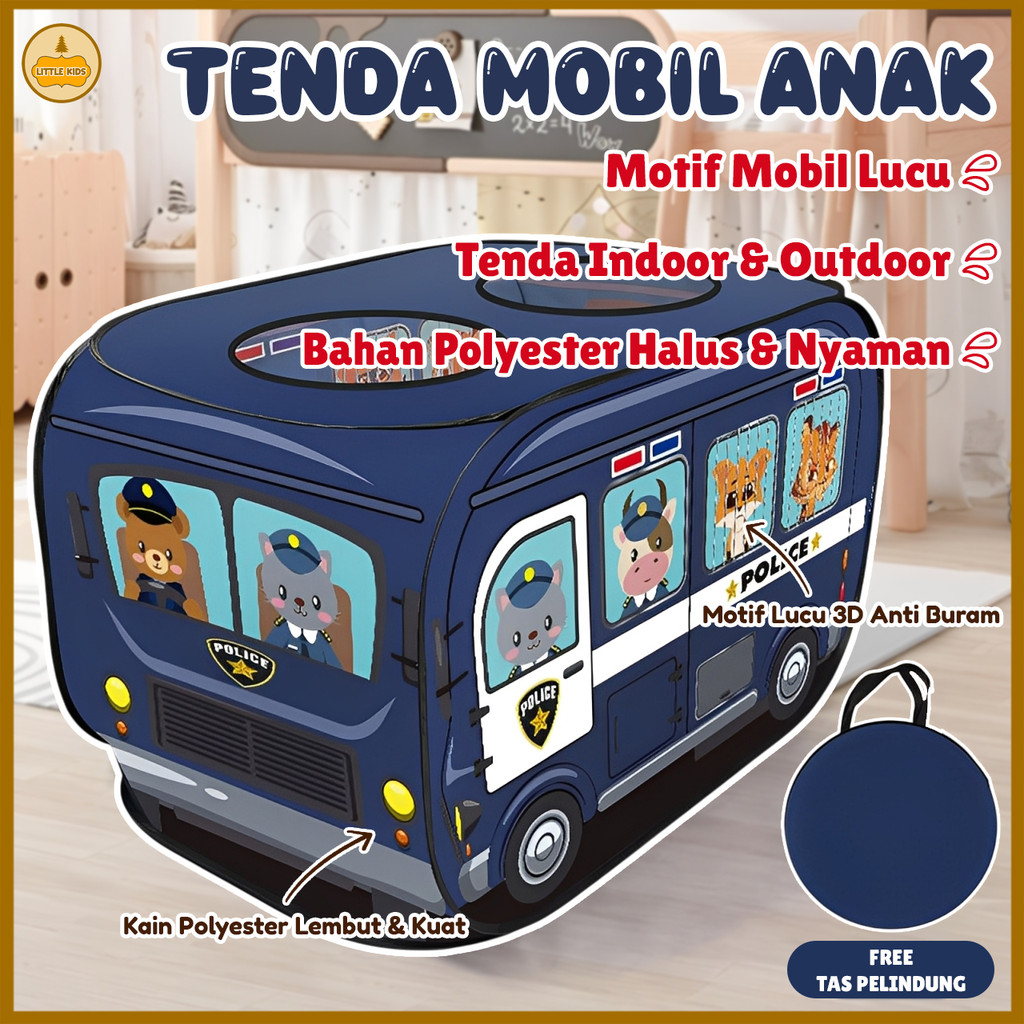 Little Kids Tenda Main Anak Motif Mobil | Tenda Lipat Portable Indoor Outdoor | Tenda Camping Anak