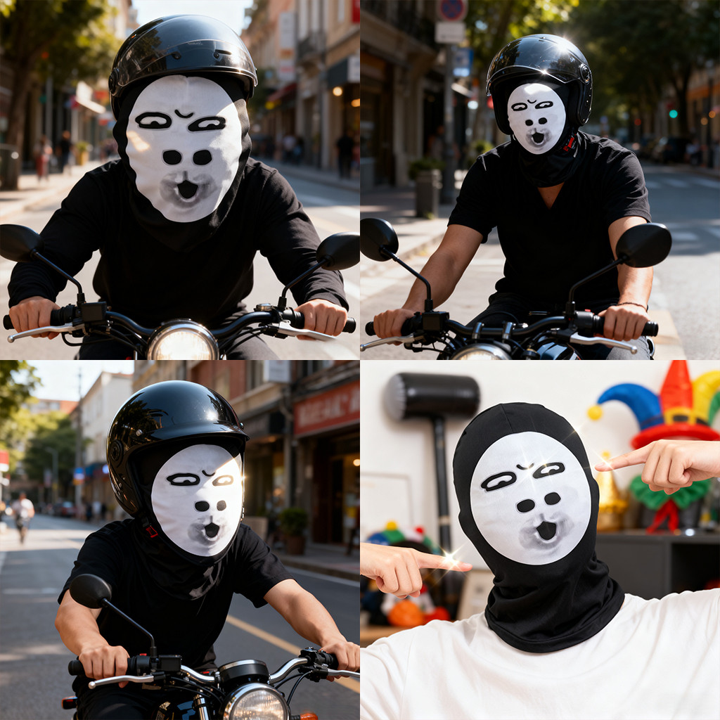 Topeng Lucu Jahat Prank, Topeng Kepala Wajah Lucu, Topeng Jala untuk Kostum