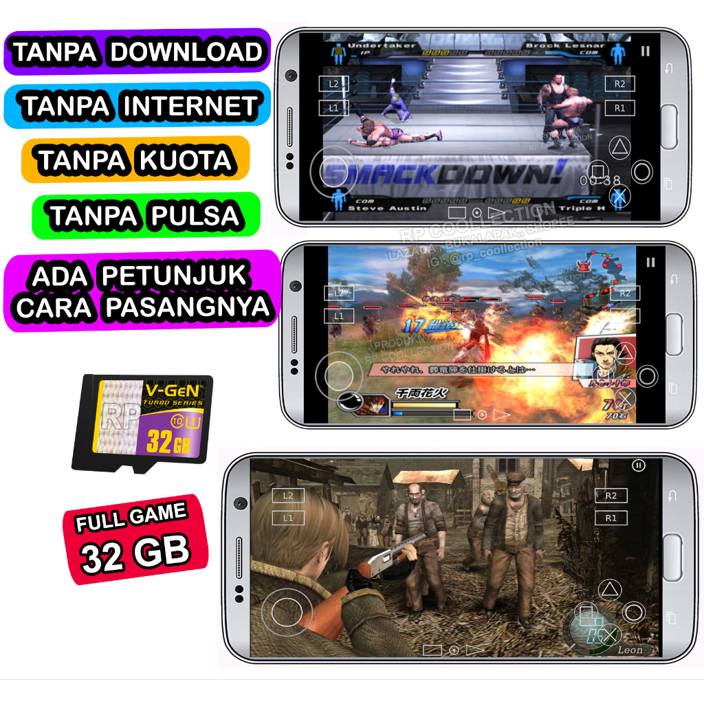 AS Micro SD untuk HP Android Basara 2 Godhand PES GTA Smackdown