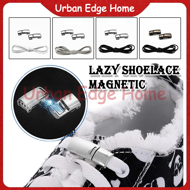 Tali Sepatu Karet KLIP ON Elastis Pipih / Tali Sepatu Magnet Elastis / Tali Sepatu Magnet Simple Tal