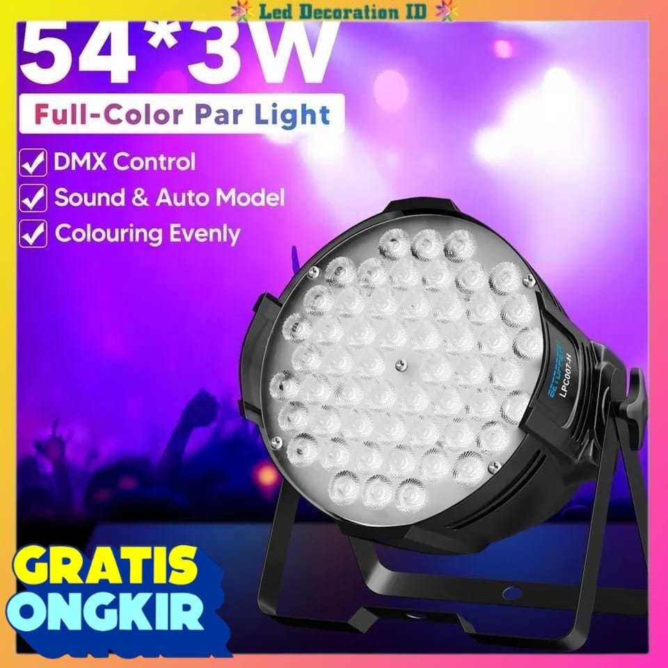 LAMPU PAR LED 54x3 WATT RGBW  FULL COLOUR  2LINE / LAMPU PANGGUNG
