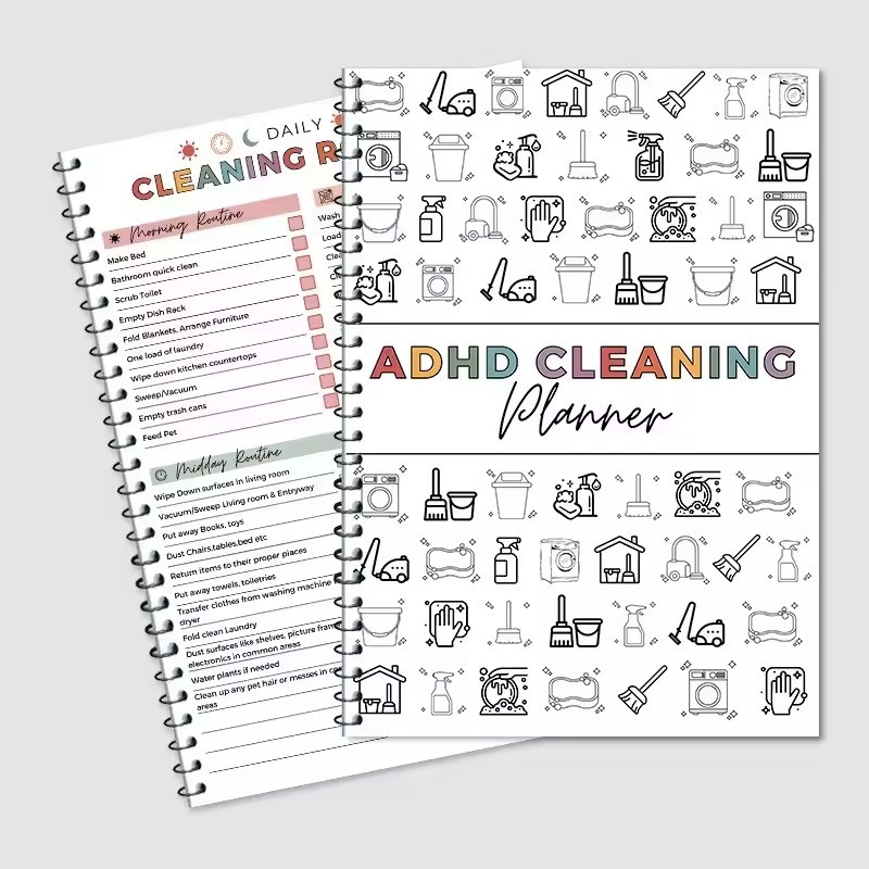 ADHD Cleaning Planner Bundle – Includes Home Cleaning Schedule, Weekly, Monthly, Year-Round Cleanlin