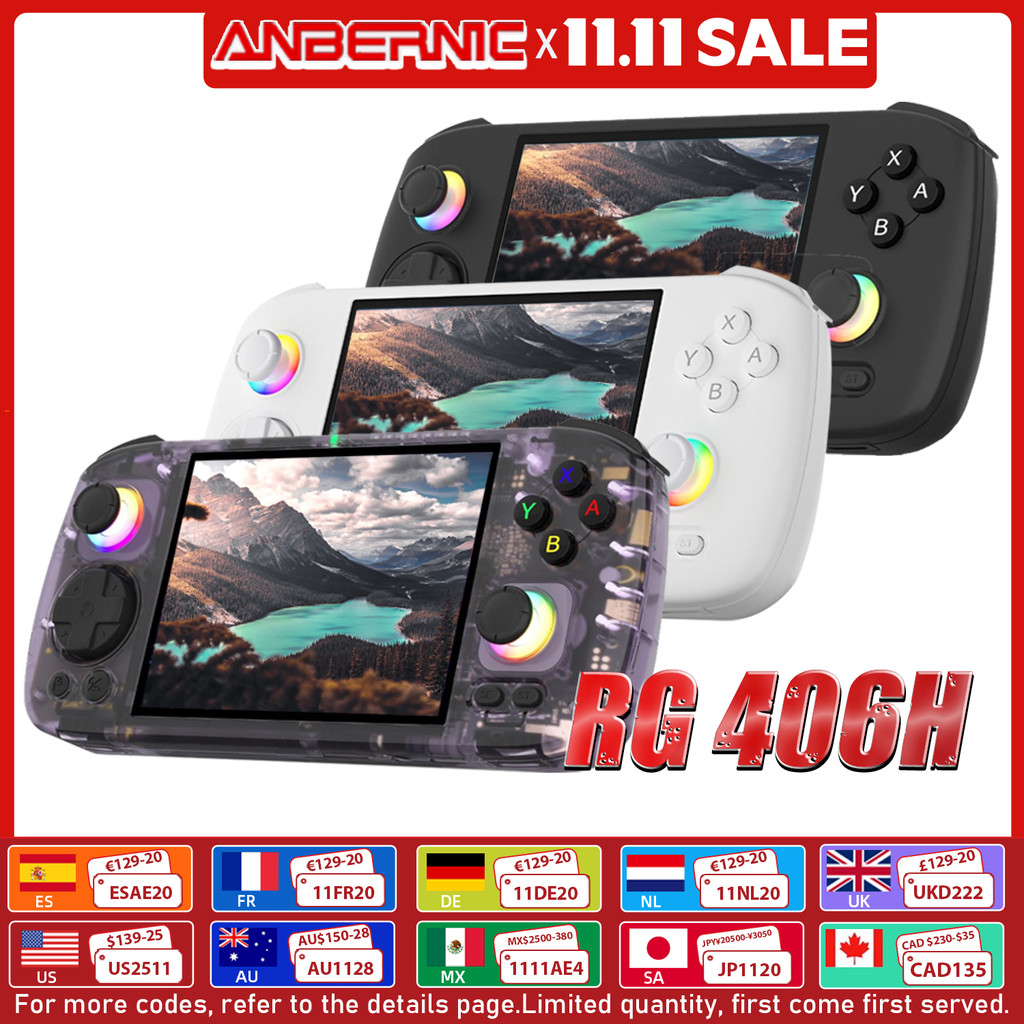 ANBERNIC RG406H Handheld Game Console 4 In IPS Multi-tou Screen Android 13 3D Hall joystick hall tri