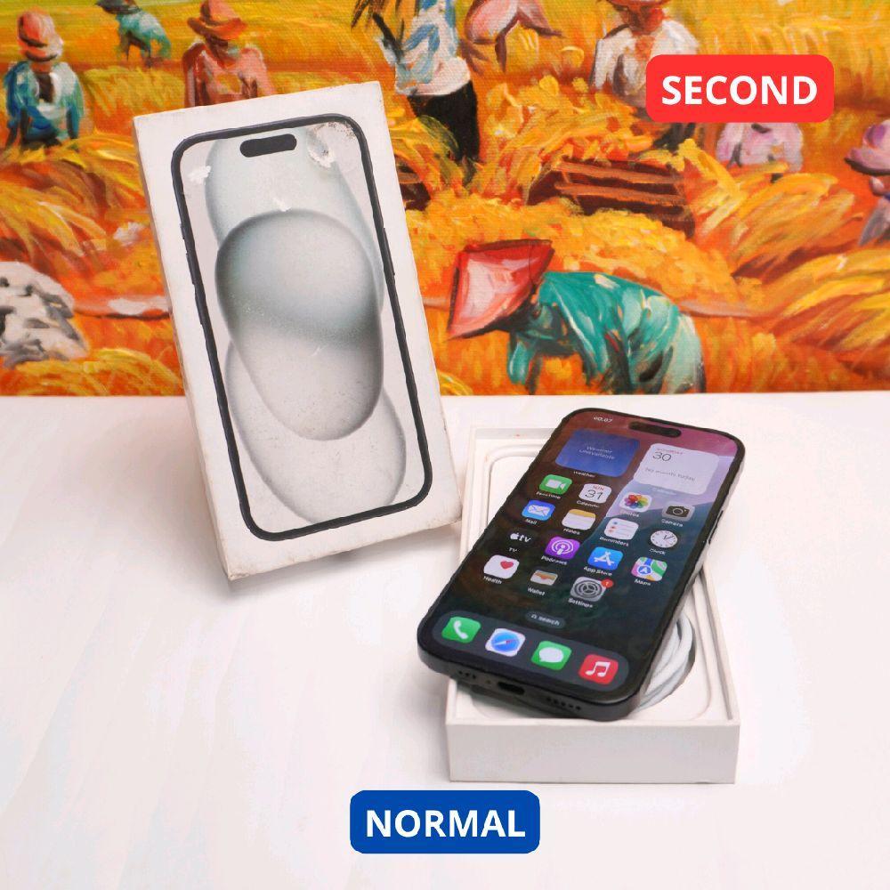 IPHONE 15 256 GB HP SECOND ORIGINAL SINAR MUTIARA CELL