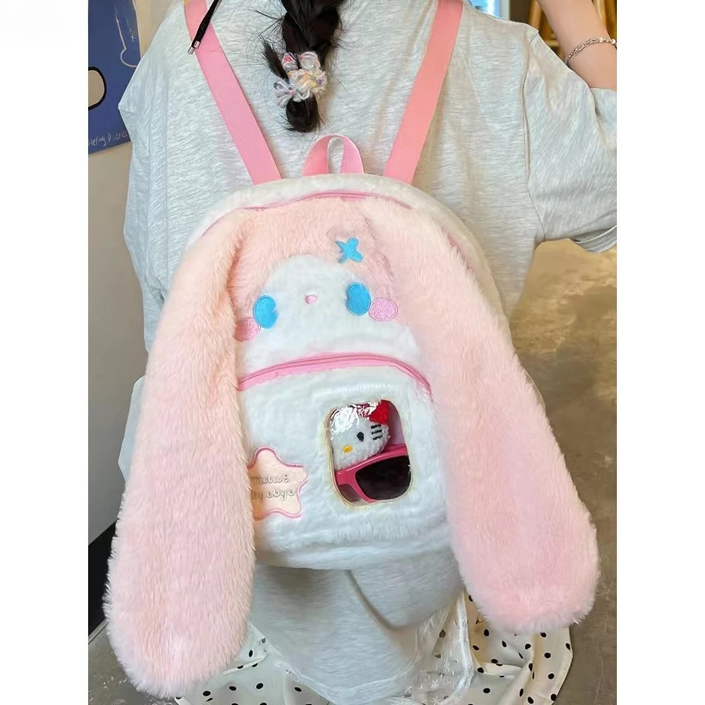Tas Ransel Kelinci Anak | Tas Sekolah TK Berbulu yang Lucu, Nyaman Digunakan untuk Harian