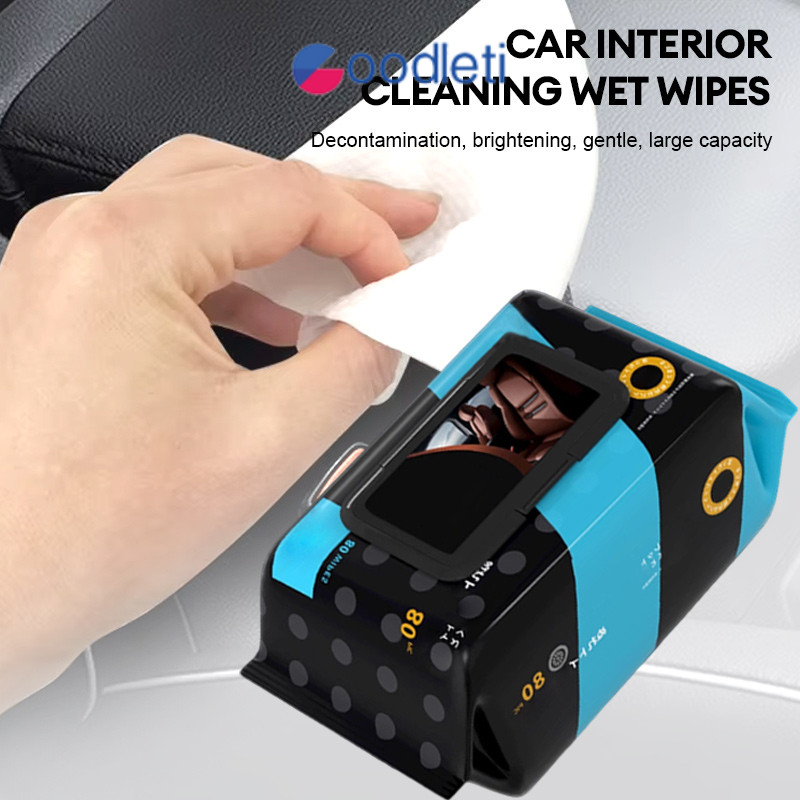 80 tisu Tisu Pembersih Interior Mobil Multifungsi Tissue Sepatu Tas Kulit Wet Wipe Car Interior Seat