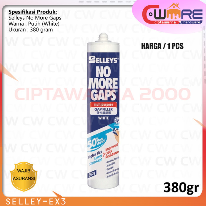 Selleys Sealent Akrilik Penambal Celah Tembok Penutup Retak Dempul Plamir No More Gaps 380 gram - C1