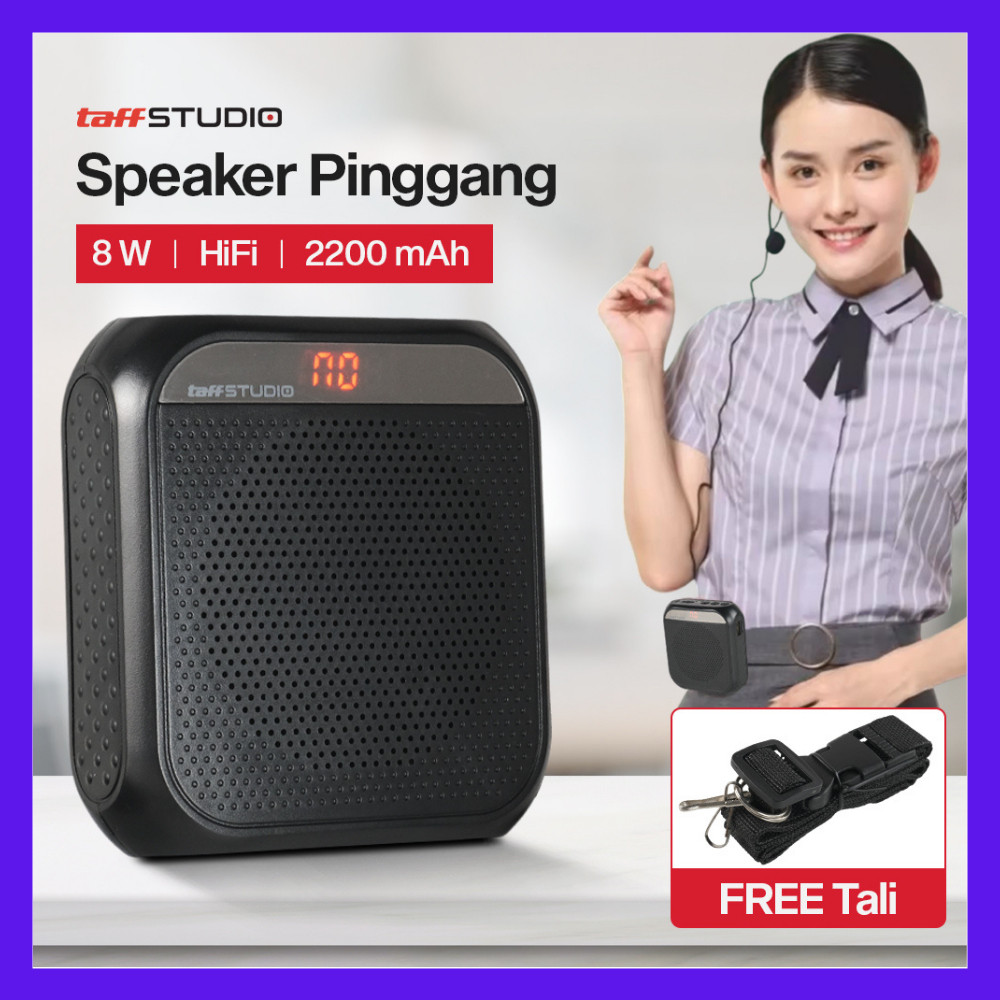 Taffstudio Microphone Mic Mik Speaker Pinggang Guru tour guide Wireless megaphone