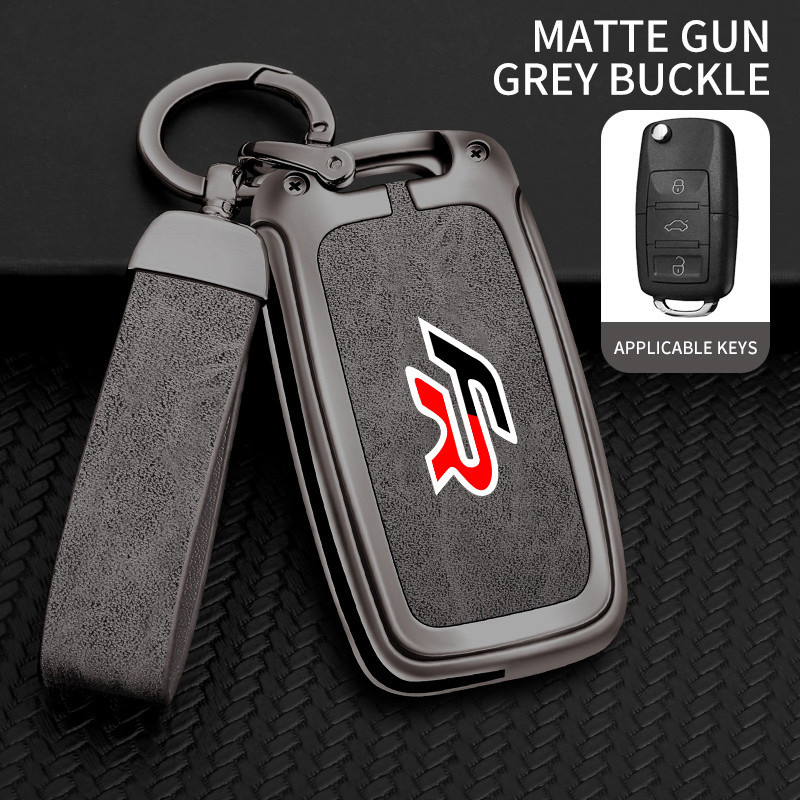 Gun Color Car Key Case Cover Holder Shell Holder Accessories For SEAT FR Leon Ibiza Arosa Tolendo Al