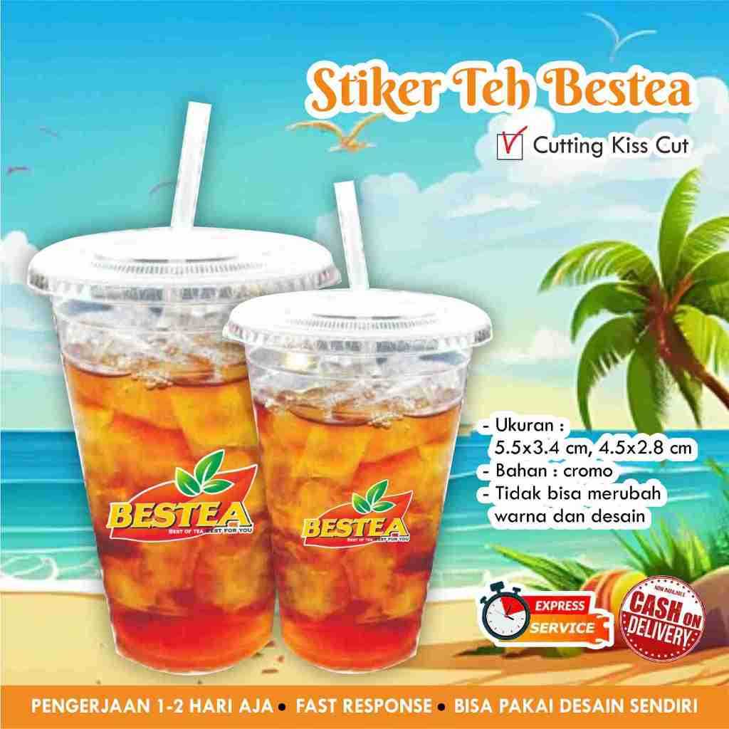 [93 pcs] Stiker ES TEH BESTEA cromo / Stiker Kemasan Minuman / Stiker Cup / Logo