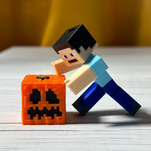 action figure steve minecraft lucu figure artikulasi steve