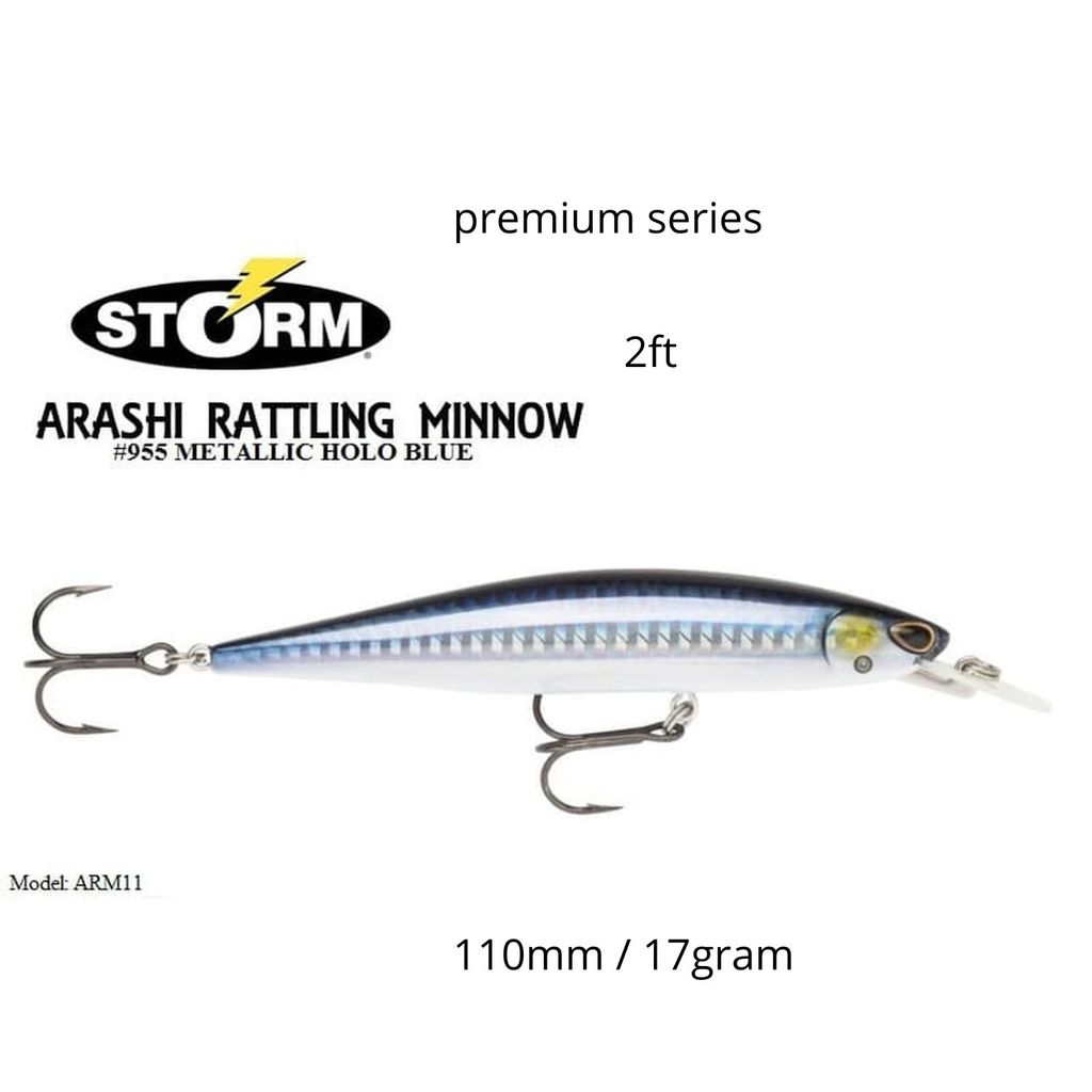 STORM ARASHI RATTLING MINNOW ARM 11 - Umpan Pacing - Kail Pancing 110mm 17g - Umpan Lure Minnow Slow