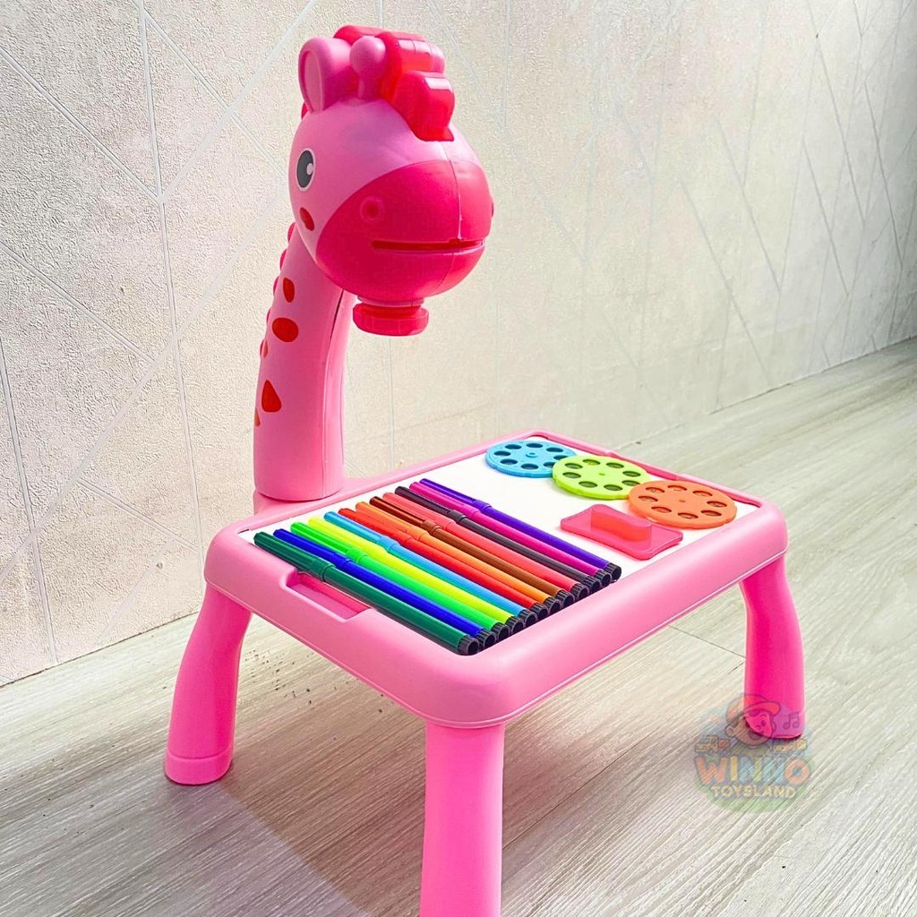 Mainan Anak Meja Gambar Proyektor Jerapah Jumbo Table With Projection Edukatif ABS