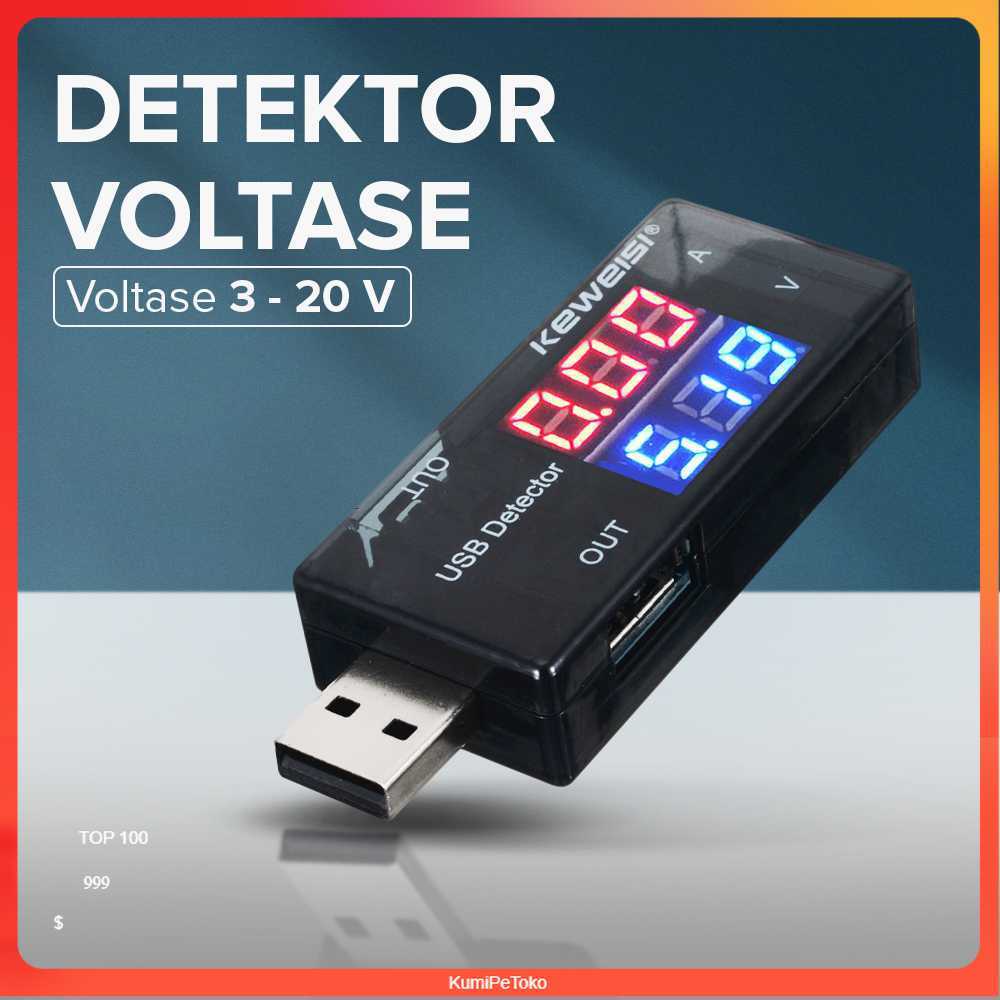 KEWEISI USB Charger Power Current Voltage Tester Detector 3-20V 0-3A - KWS-10VA