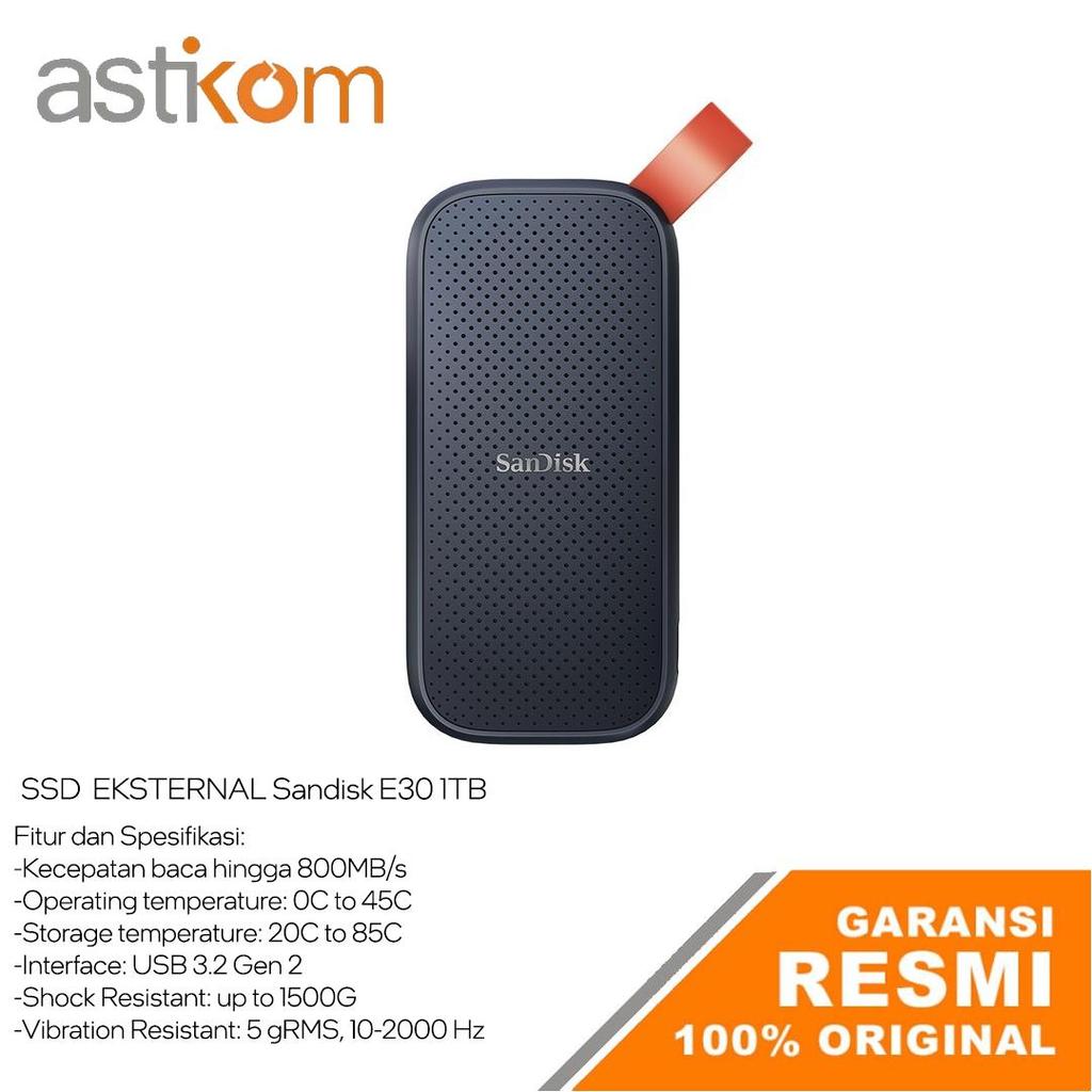SSD Eksternal Sandisk E30 SSD Portable Eksternal USB-A 800MB/s