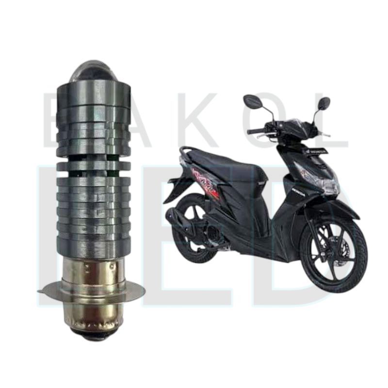 1pcs Lampu depan LED H6 Laser motor Honda Beat karbu BL