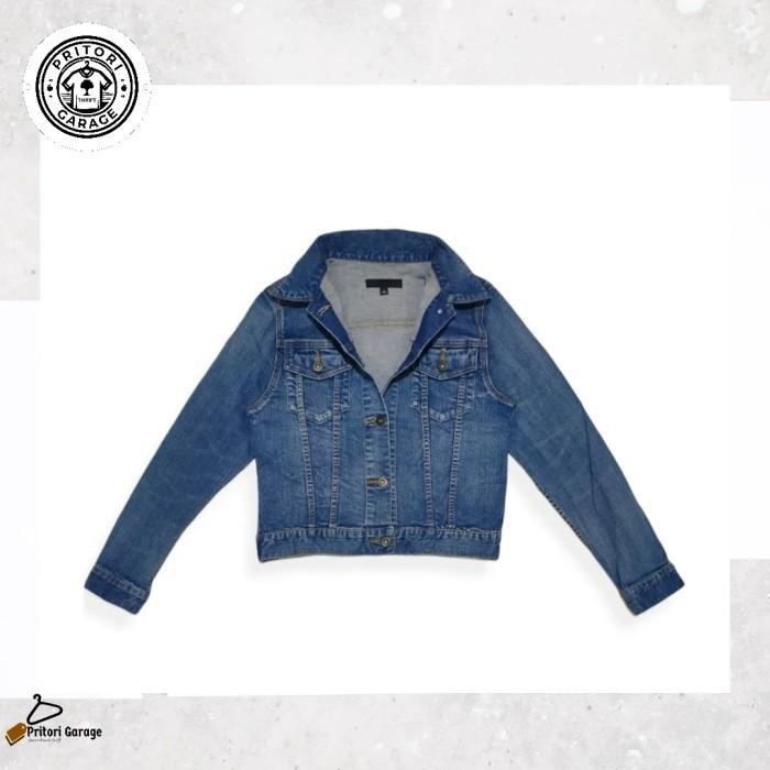 Soft Jeans Dry Trucker Jacket Crop Uniqlo Black Tab Cobalt Blue Wash