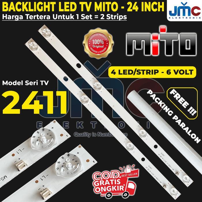 Backlight Tv Mito 24 inch 2411 lampu led Tv mito 24inc 4k 6v 4 mata kancing cembung 6 volt Elmatu JM