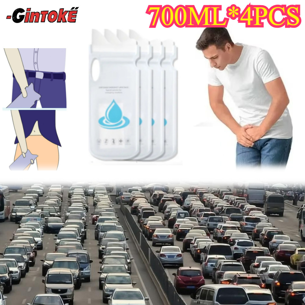 700ml*4pcs/Set Kantong Urine Gel / Emergency Urine Bag/ Kantong Kencing Sekali Pakai Pria Wanita/Min