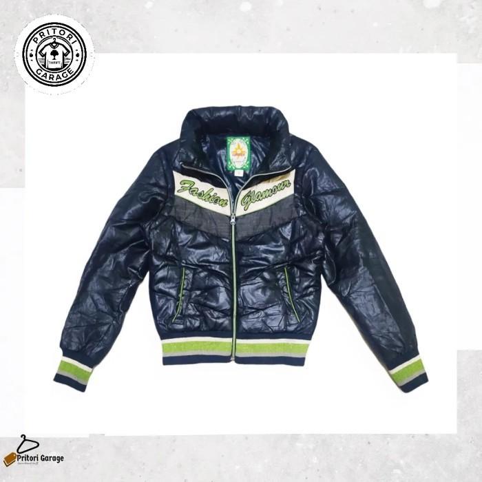 Baseball Bomber Vest Puffer Jacket Bobson Sunsister Blue White Green S