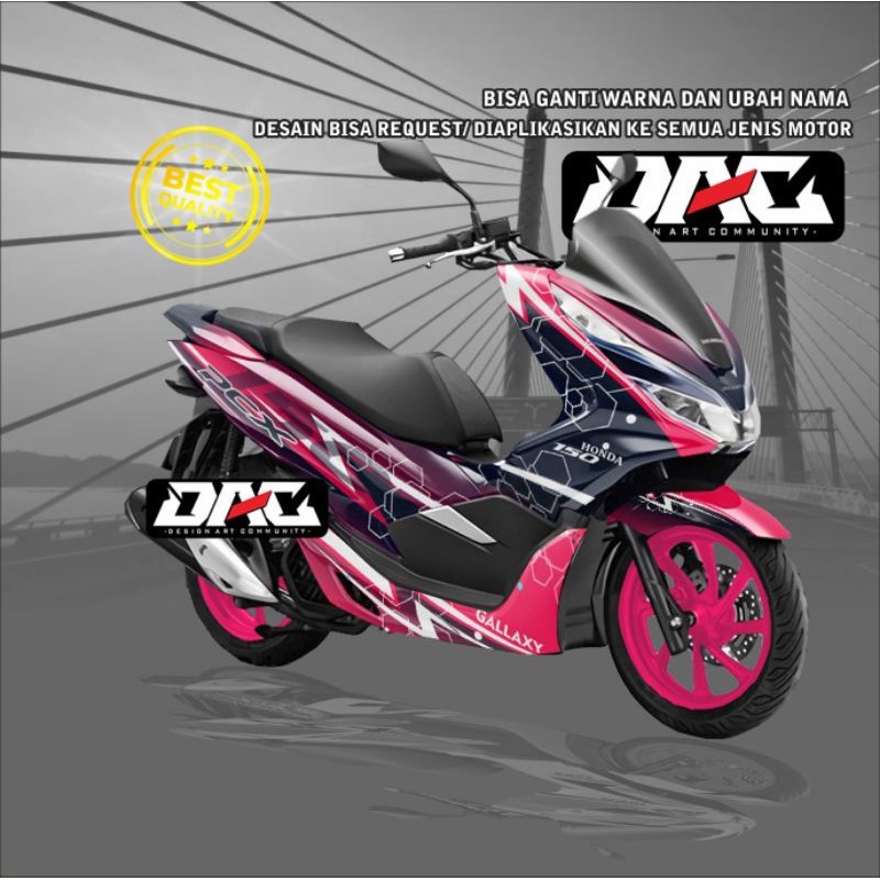 Stiker Motor Sticker Decal Full body grafis simple honda PCX pink Murah Berkwalitas