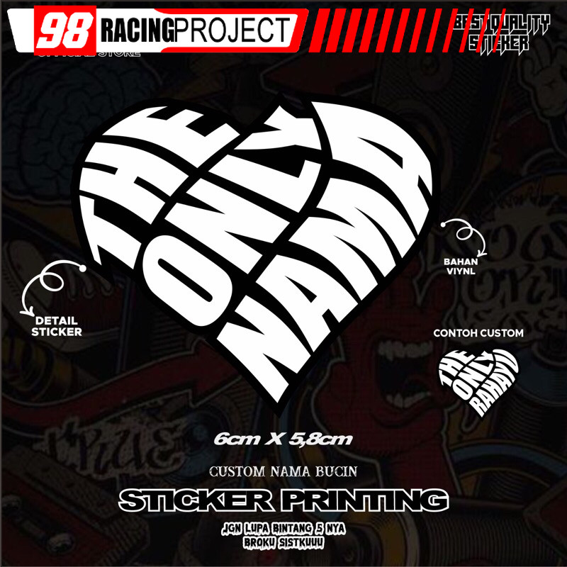 STICKER STIKER PRINTING BUCIN THE ONLY CUSTOM NAMA PACAR NAMAMU VIRAL CINTA AESTHETIC LOVE COUPLE HE