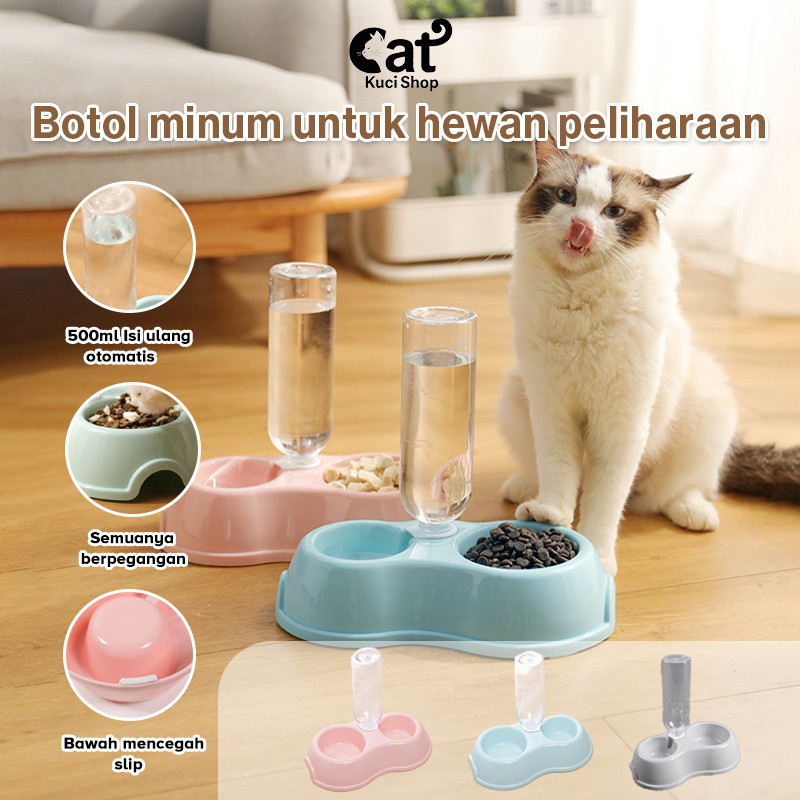 Tempat Makan Kucing Otomatis Tempat Minum Kucing Otomatis Mangkok Kucing Anjing Wadah Makanan Kucing