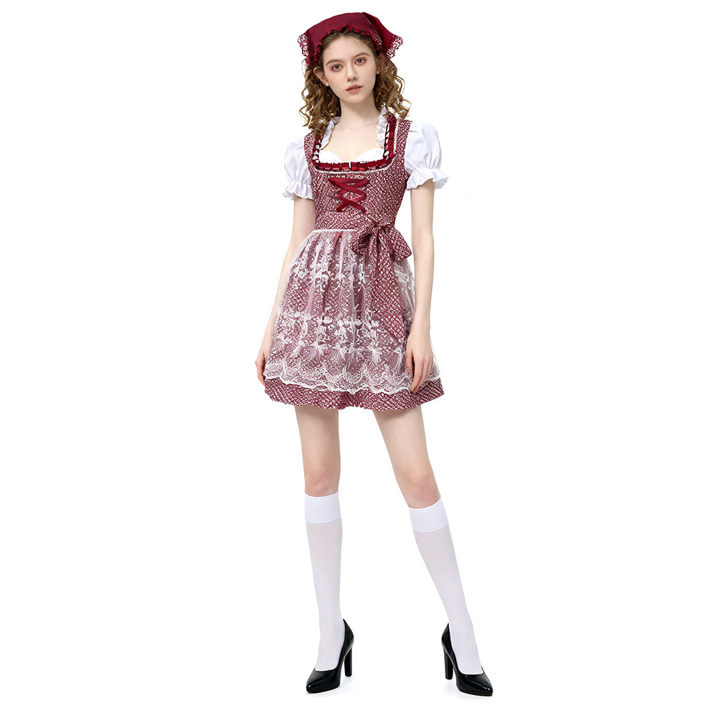 2025 New Bavarian Girl German Beer Festival Costume Munich Traditional Maid Dress