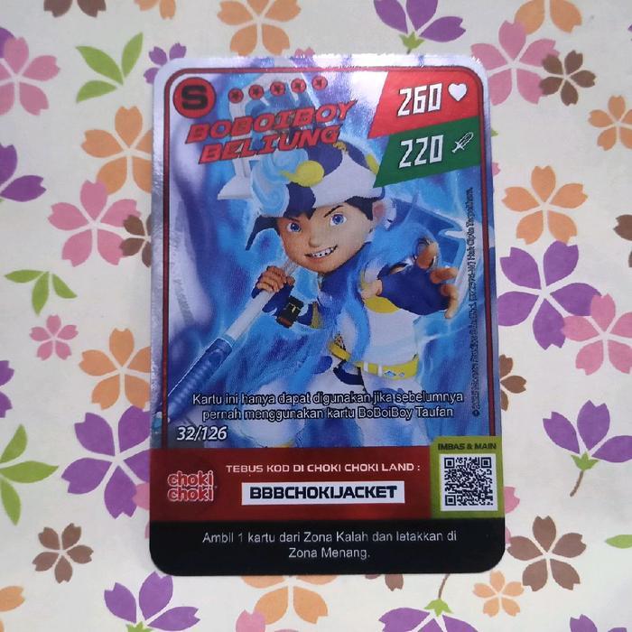 kartu boboiboy beliung S holo - kartu boboiboy monsta galaxy card choki choki