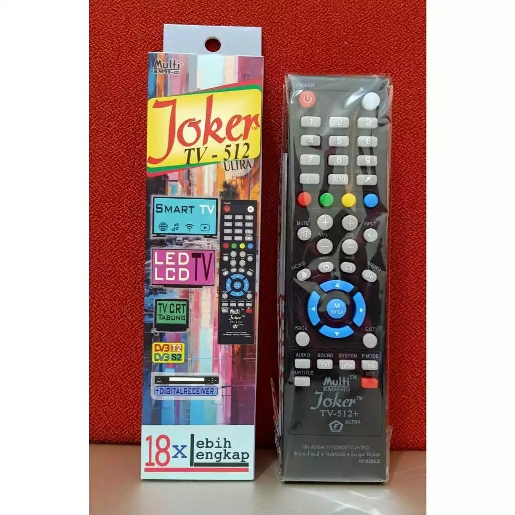 Remote TV Multi 18x-512 +/18x-526 + Joker/Remote Joker 18X TV LED LCD STB Digital Receiver Lebih Len