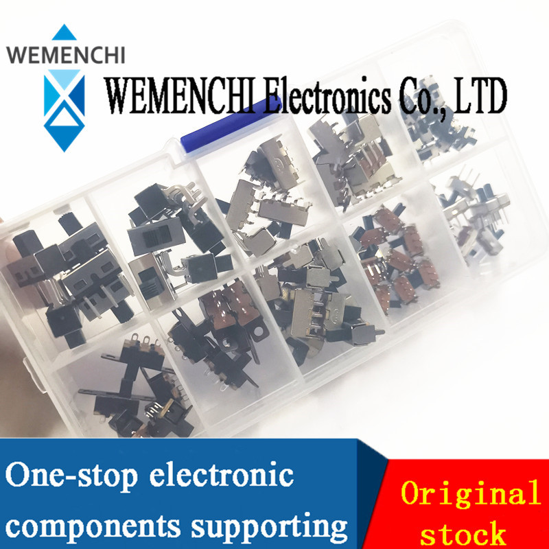 70Pcs Micro Switch Mini Vertical Slide Switch Interruptor OnOff Mini Slide Switch PCB Mount y Small 