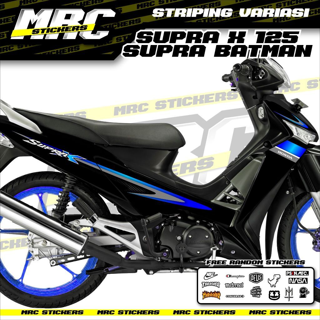 STRIPING / STIKER / SKOTLET VARIASI / CUSTOM SUPRA X 125 / SUPRA BATMAN