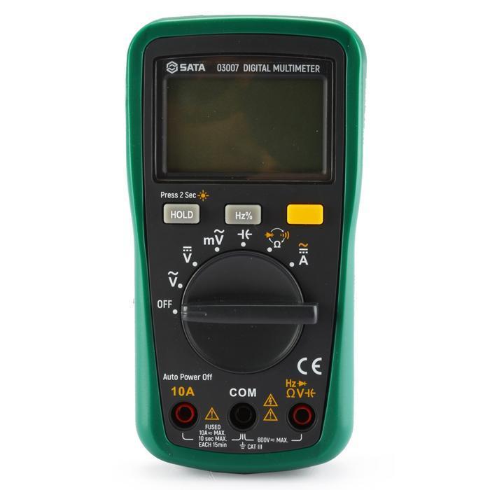 SATA Multimeter Digital 03007 Mini dengan Pengukuran Frekuensi AC/DC Tegangan Arus Resistansi Kapasi