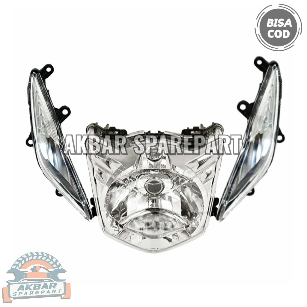 Reflektor Lampu Depan Dan Lampu Sein Satu Set Honda Beat Karbu Tahun 2008-2012