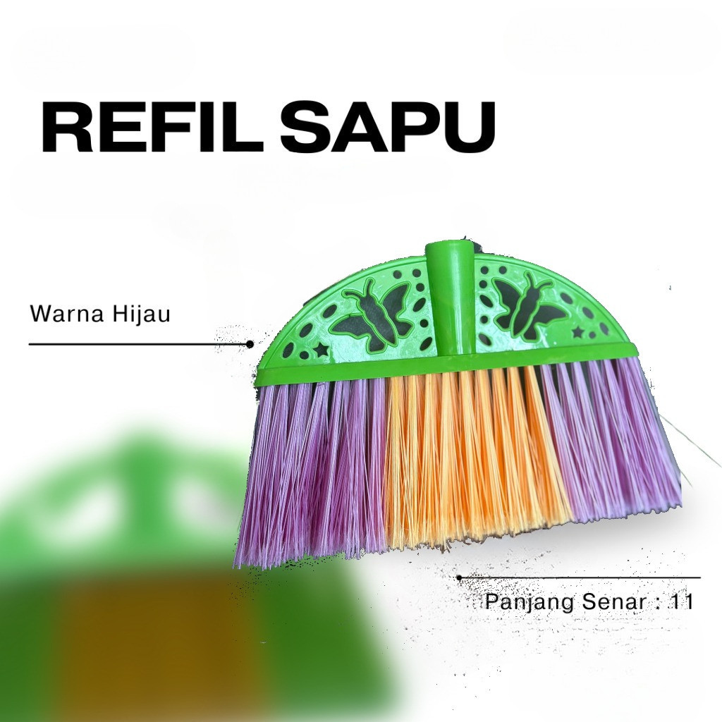 Refill Sapu Nilon BUTTERFLY Murah | Nilon Kumis Warna  | Sapu Lantai Nilon Refil