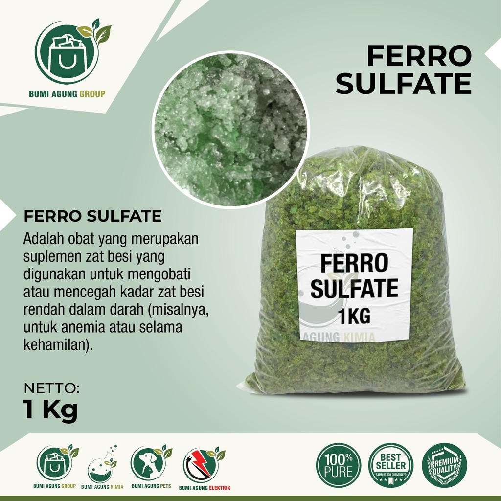 FERRO SULFATE / FERROUS SULFATE / FERO SULFAT 1 KG Ferro Sulphate 1 KG