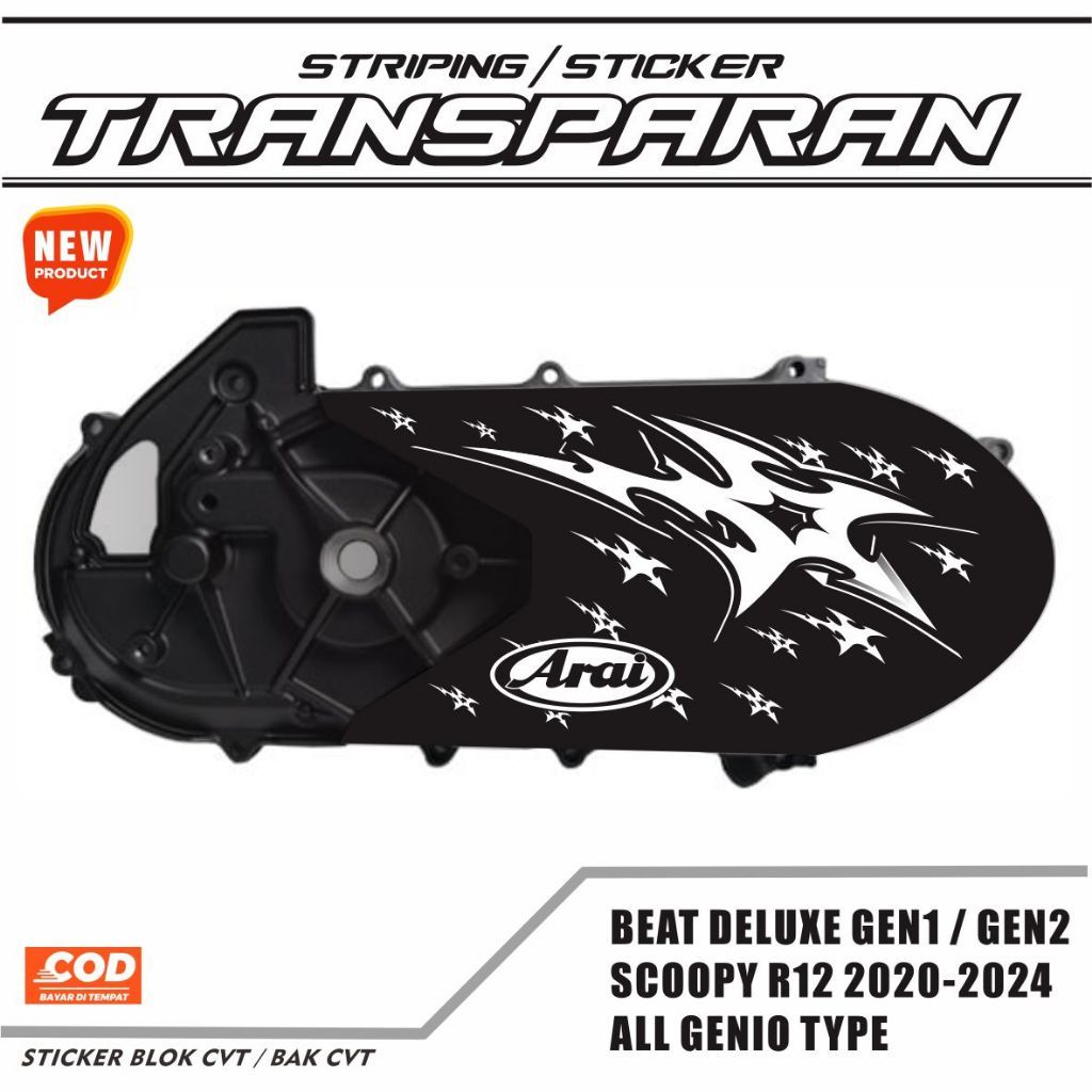 STICKER TRANSPARAN CVT BEAT ALL NEW / STICKER CVT GENIO /SCOOPY / CVT VARIO