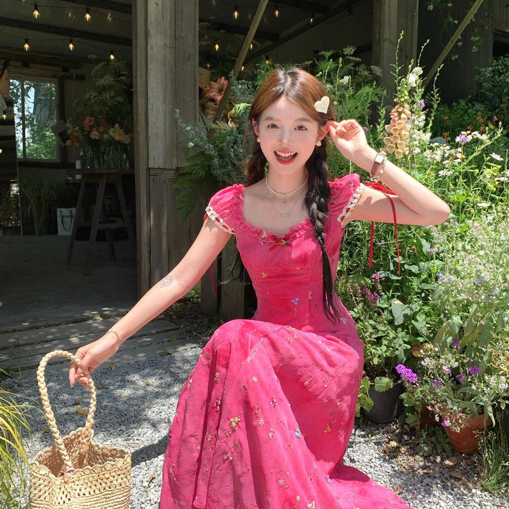 [COD]Gaun cantik, kemewahan ringan dan gaun bunga fashion kelas atas