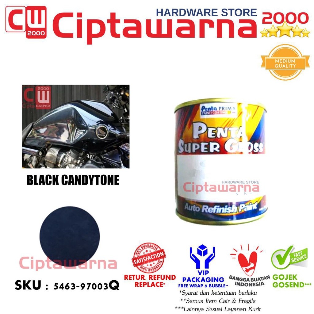 Cat Penta Super Gloss Black Hitam Candy Candytone 200 Gram - A2 CWS