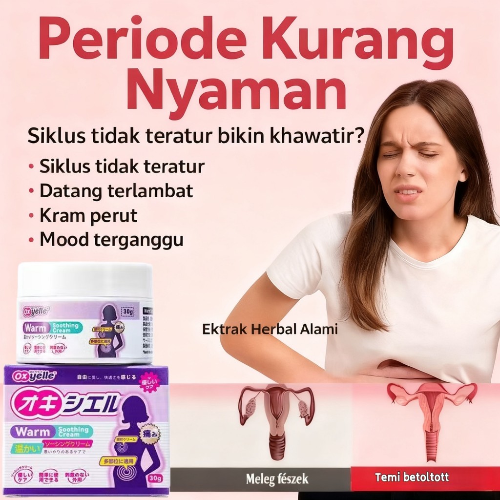 Oxyelle Gel Herbal Perawatan Wanita Hangat & Nyaman Saat Haid/Meredakan Ketidaknyamanan Menstruasi|S