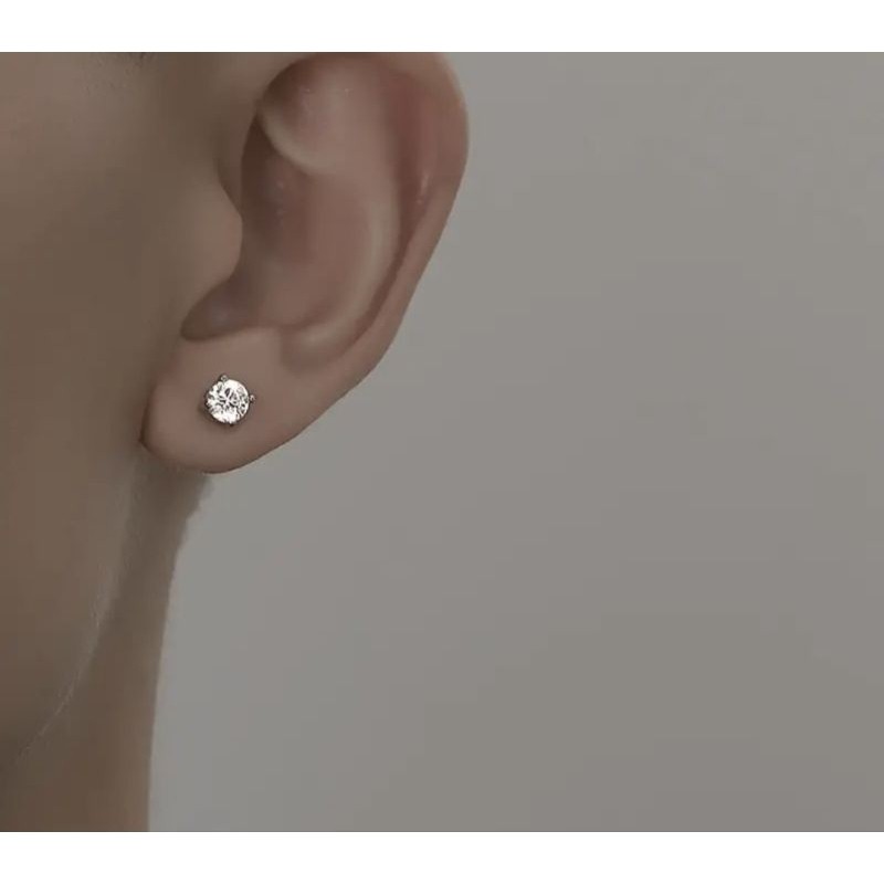 Anting Permata Magnet | Anting Berlian Magnet Pria Wanita Silver