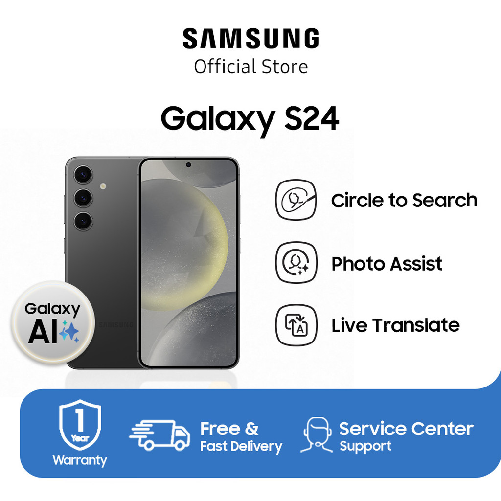 Samsung Galaxy S24 8/256GB - Onyx Black, Smartphone AI, Handphone AI, Kamera 50MP, Layar besar