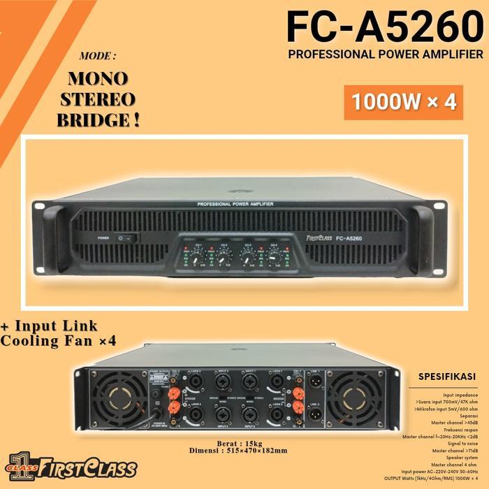 POWER AMPLI FIRSTCLASS FC-A5260 PROFESSIONAL POWER AMPLIFIER FCA5260