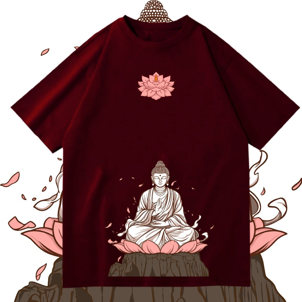FH - KAOS BUDDHA T SHIRT BUDDHIS LOTUS BUDDHISM TSHIRT