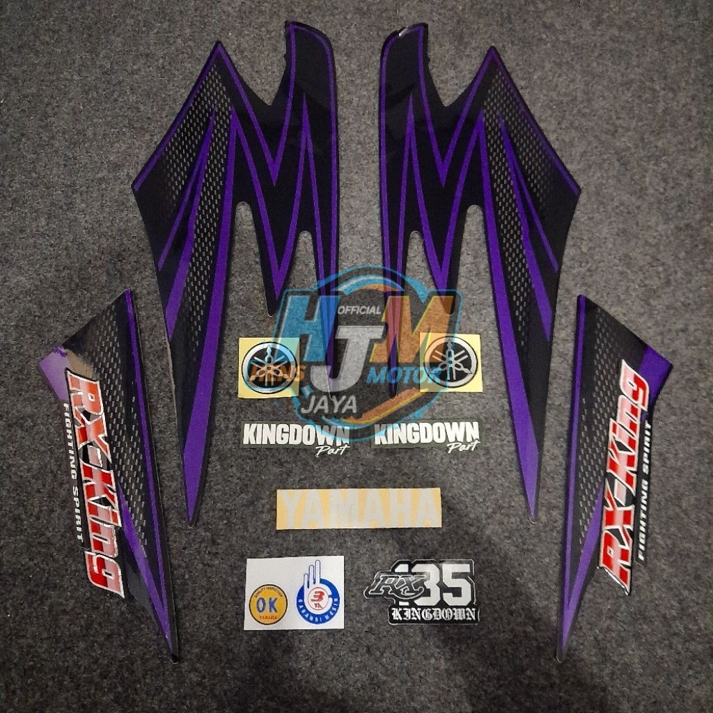 Striping Lis RX KING 2003 Ungu Variasi - Set Emblem - Premium Quality
