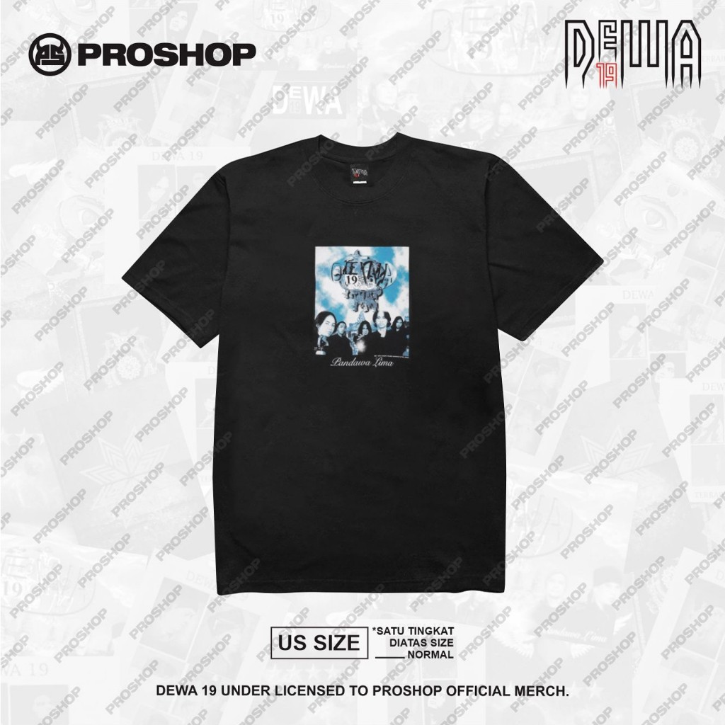 Proshop | Pandawa Album  Dewa 19 Tshirt | Kaos Pria Kaos Distro | Hitam | Original Tee