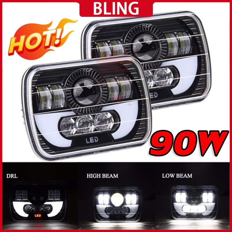 Lampu Led Depan Variasi Kotak 5x7 Inch Spyder 90 Watt JEEP KATANA FEROZA TAFT L300 IMPORT