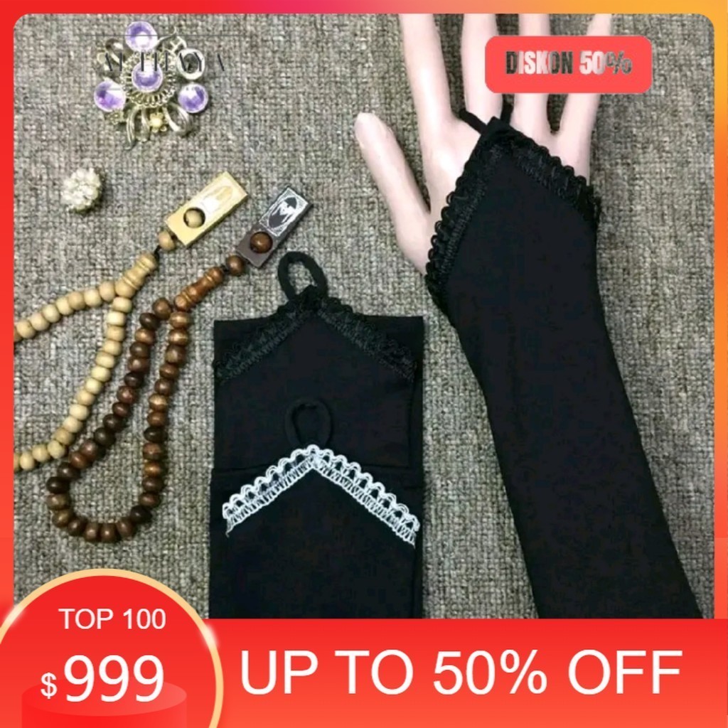 Althaya - HANDSOCK CINCIN RENDA TANGAN PANJANG - UNTUK WANITA MUSLIMAH - BAHAN SPANDEK ADEM ELASTIS