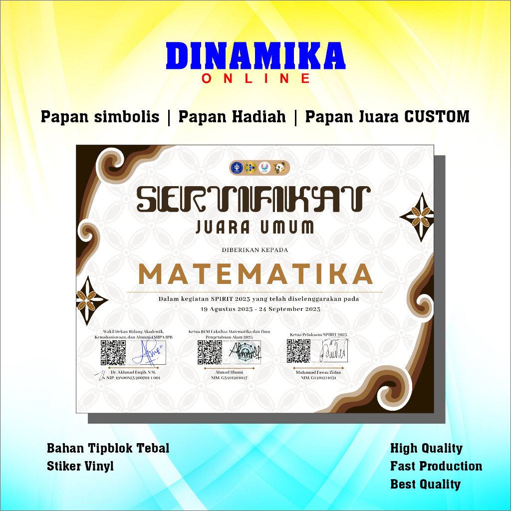 Papan Simbolis | Papan Hadiah | Papan Juara | Papan Hadiah Uang