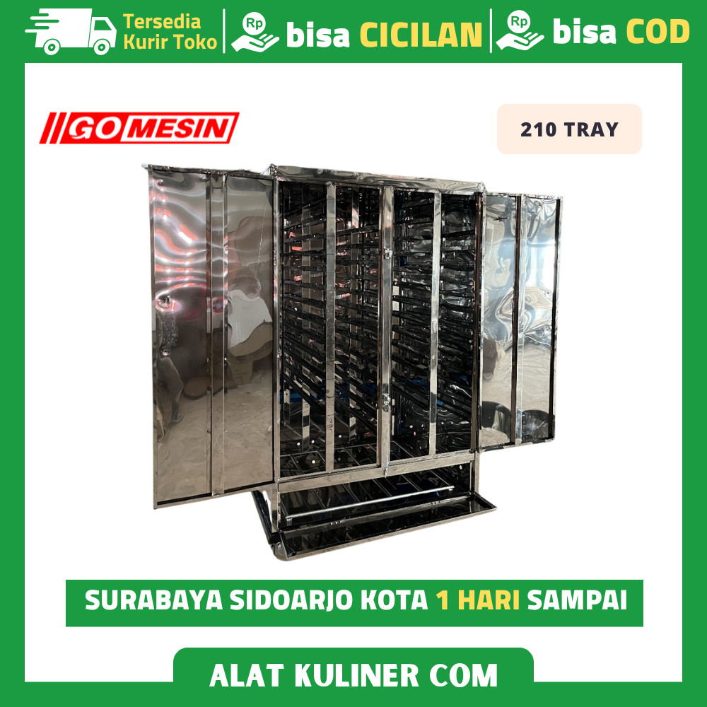 Mesin Pengering Ompreng 210 Tray - Pengering Ompreng MBG Stainless 210 Tray
